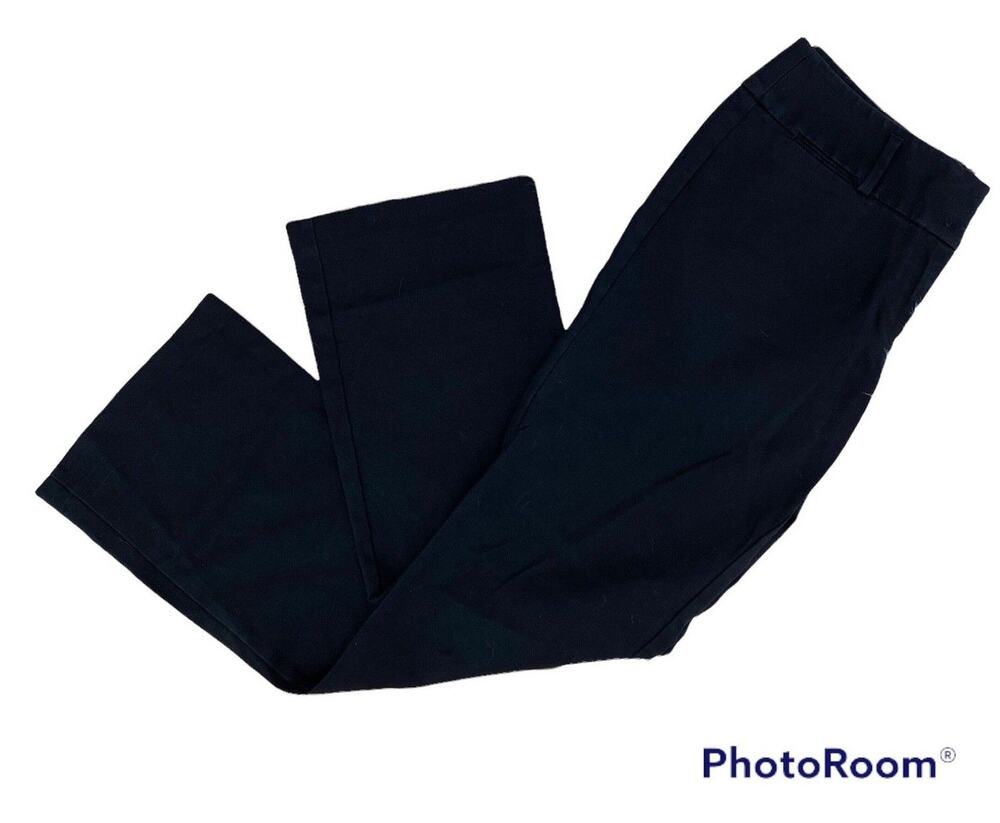 J Jill Women's Essential Cotton Wide Leg Capri Chino Pants Size 4 Black Casual